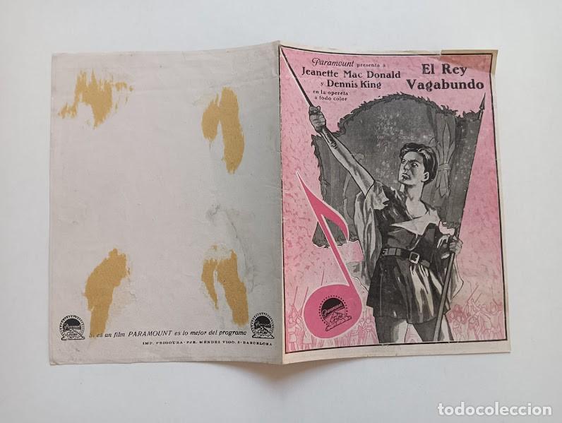 Cine: EL REY VAGABUNDO PROGRAMA DOBLE PARAMOUNT JEANETTE MACDONALD DENNIS KING - Foto 3