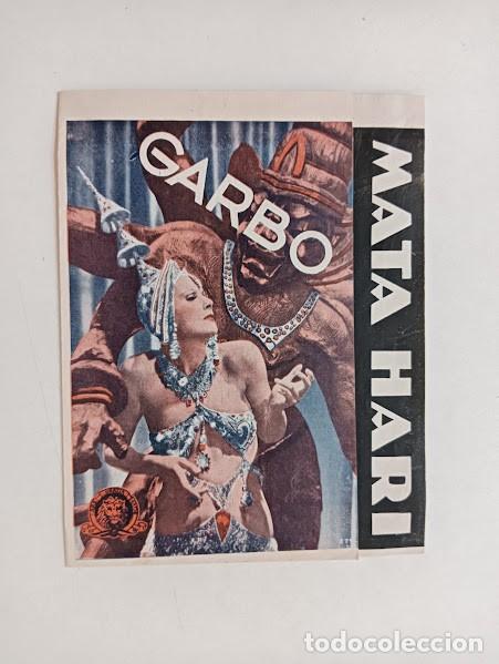  Flyers Publicitaires de films Anciens: MATA HARI PROGRAMA DOBLE MGM GRETA GARBO RAMON NOVARRO