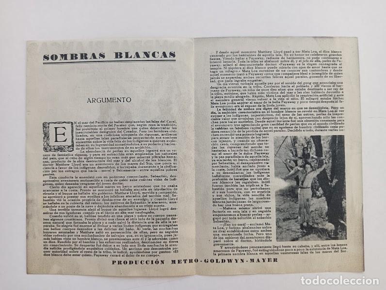 Cine: SOMBRAS BLANCAS PROGRAMA DOBLE MGM RAQUEL TORRES MONTE BLUE TIBURON - Foto 2