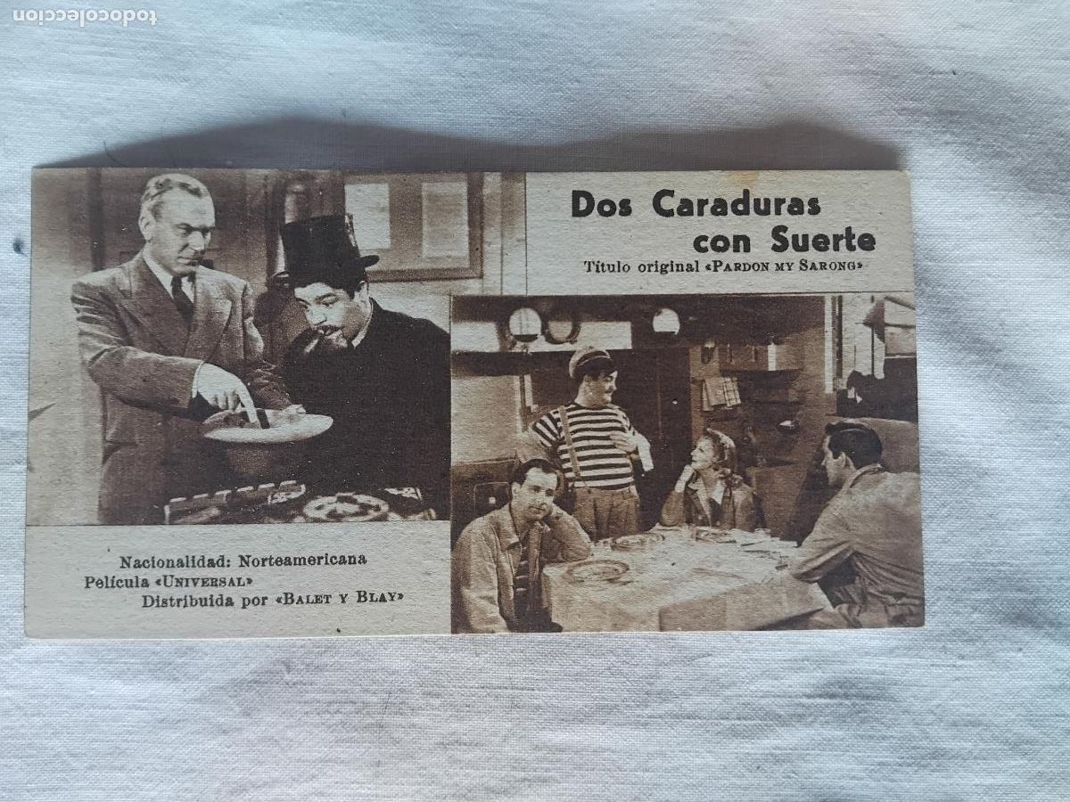 Cine: PROGRAMA DE CINE FICHA N&ordm; 109. DOS CARADURAS CON SUERTE. 1945.