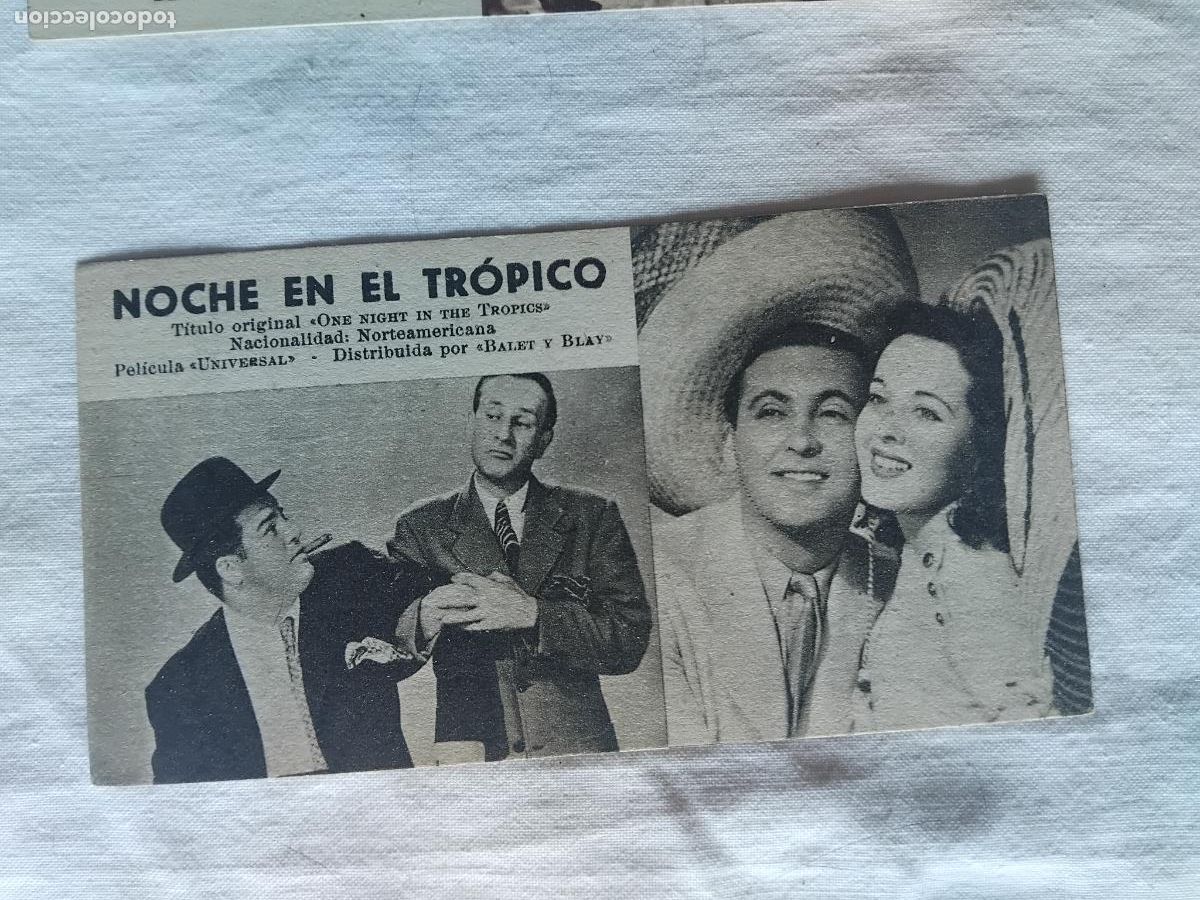 Cine: PROGRAMA DE CINE FICHA N&ordm; 85. NOCHE EN EL TROPICO.. 1945.