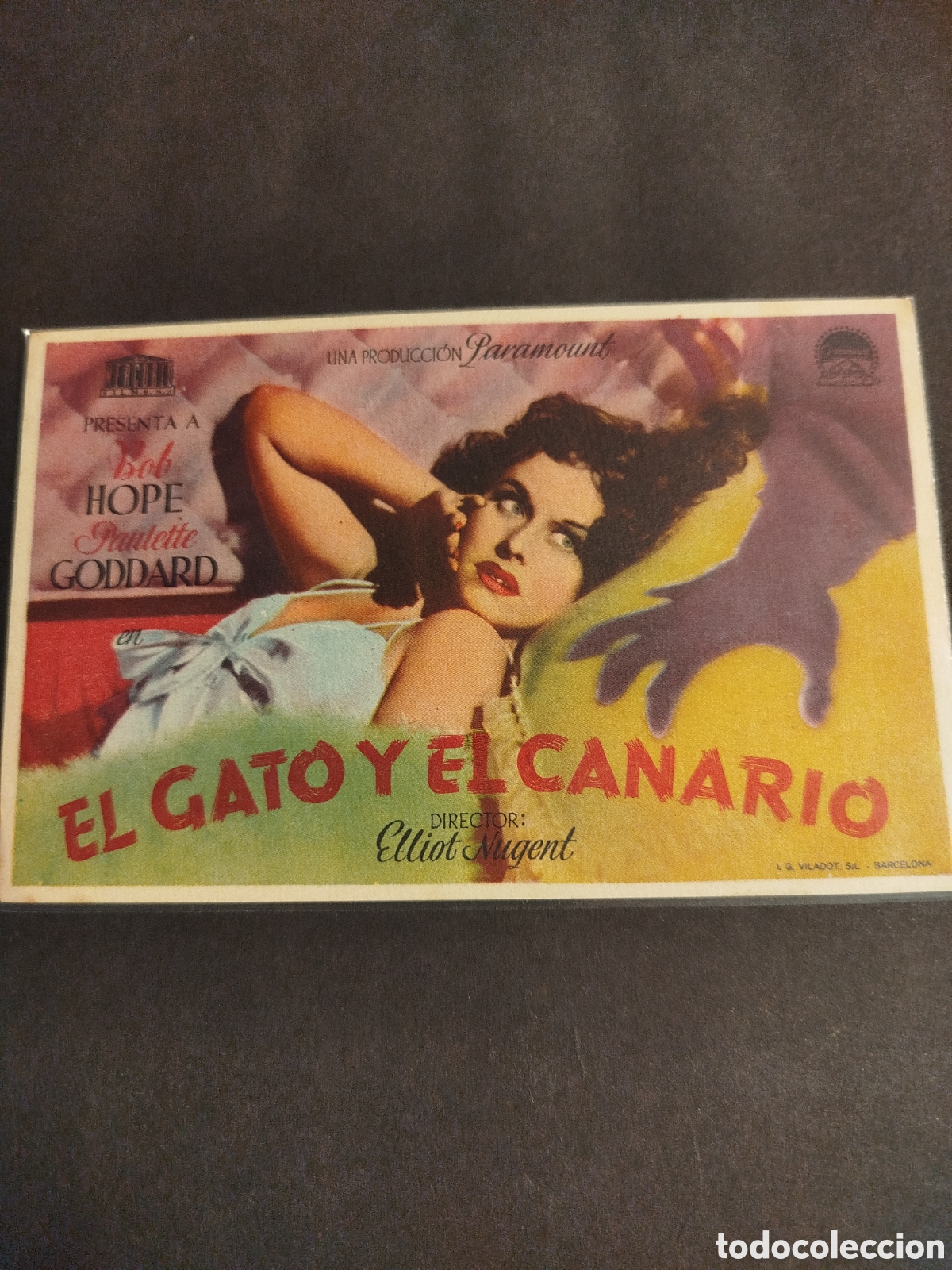 Cine: EL GATO Y EL CANARIO S/PUBLICIDAD