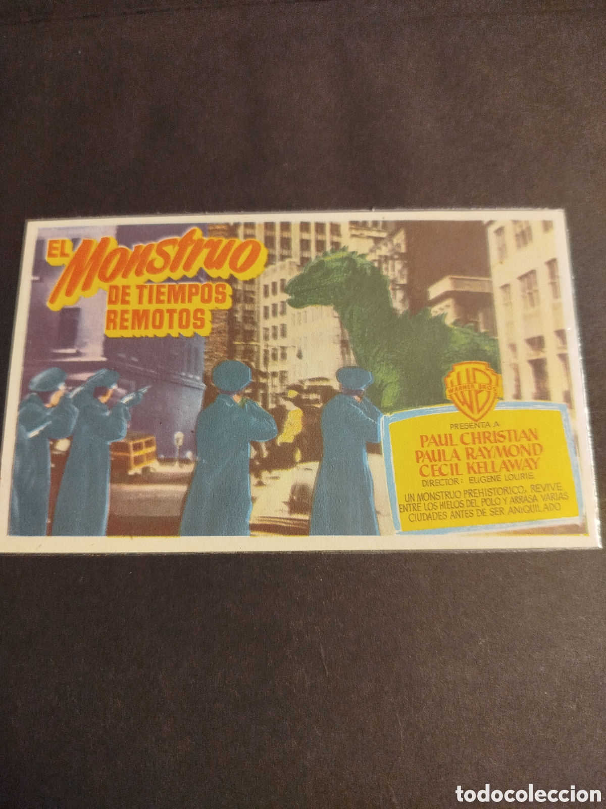 Cine: EL MONSTRUO EN TIEMPOS REMOTOS S/PUBLICIDAD