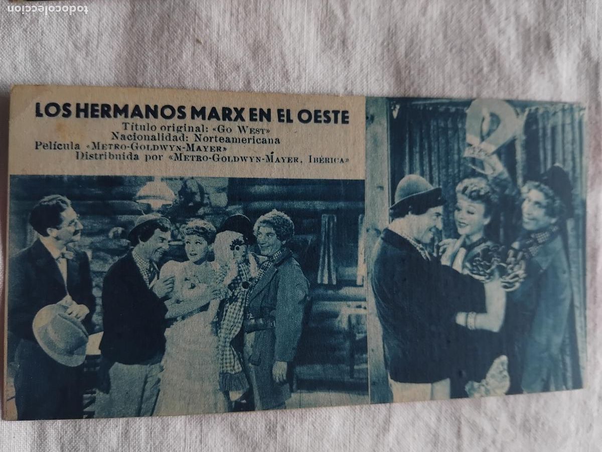 Cine: PROGRAMA DE CINE FICHA N&ordm; 217 LOS HERMANOS MARX EN EL OESTE. 1945.