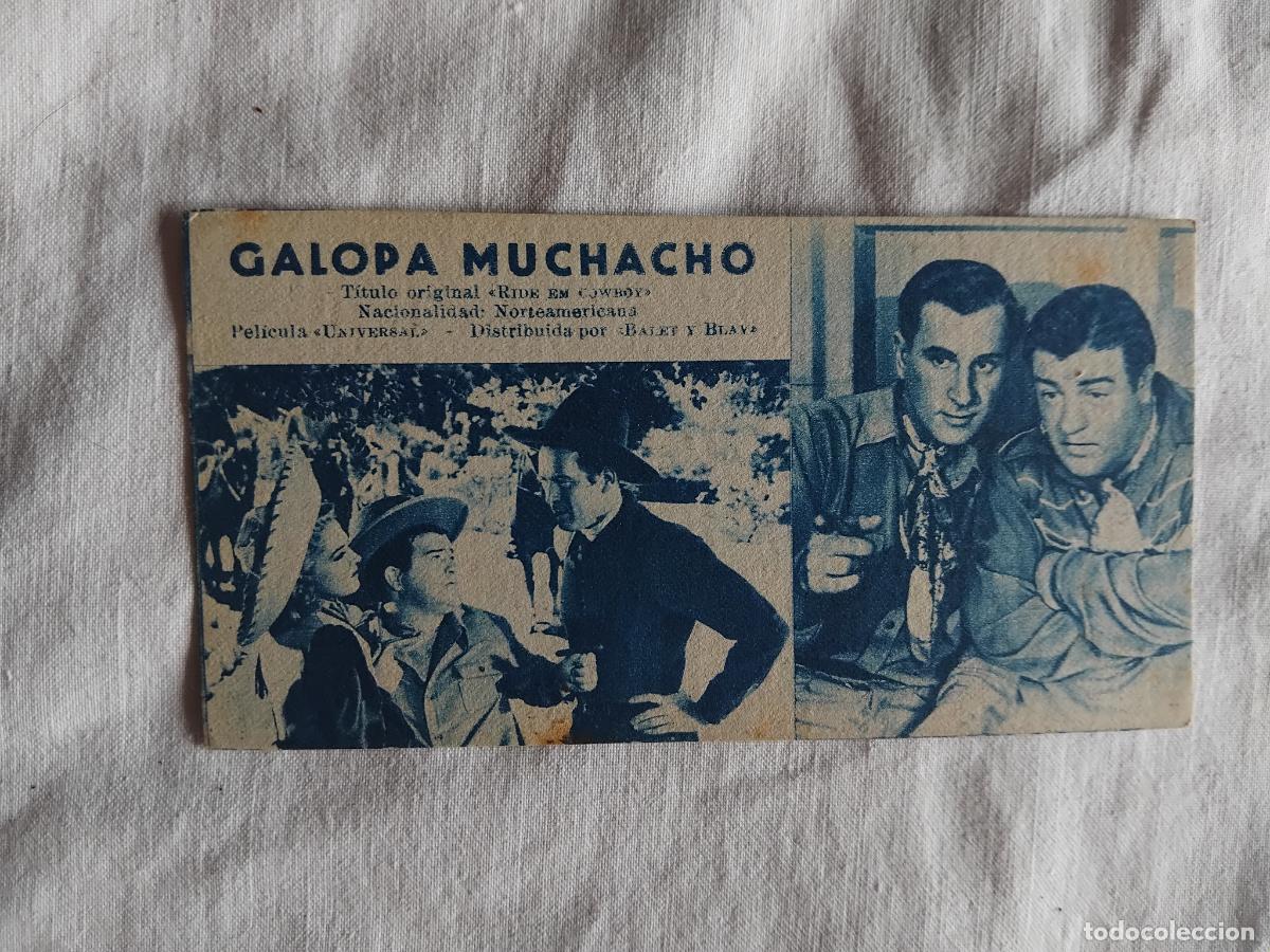 Cine: PROGRAMA DE CINE FICHA N&ordm; 128. GALOPA MUCHACHO. - Foto 1
