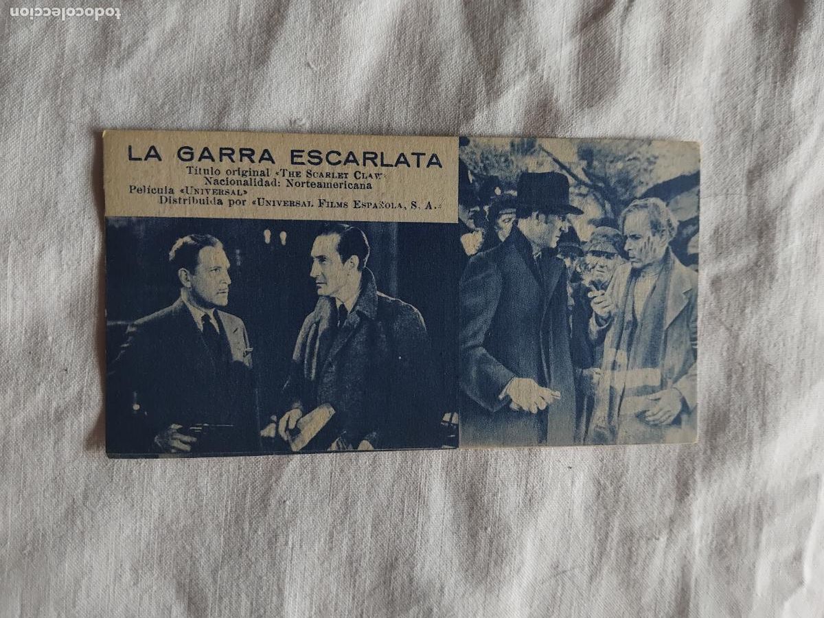 Cine: PROGRAMA DE CINE FICHA N&ordm; 145. LA GARRA ESCARLATA. SHERLOCK HOLMES. 1946.