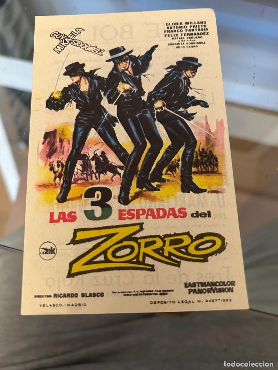 Cine: 3 ESPADAS DEL ZORRO CINE BOLET CON PUBLICIDAD BUEN ESTADO 28