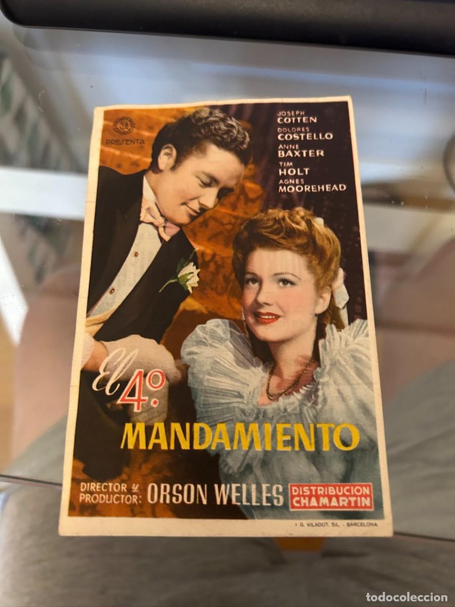 Cine: EL 4&ordm; MANDAMIENTO CINE GOYA ZARAGOZA CON PUBLICIDAD BUEN ESTADO 42
