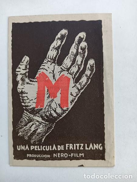 Cine: M EL VAMPIRO DE DUSSELDORF PROGRAMA DESPLEGABLE FRITZ LANG PETER LORRE - Foto 1