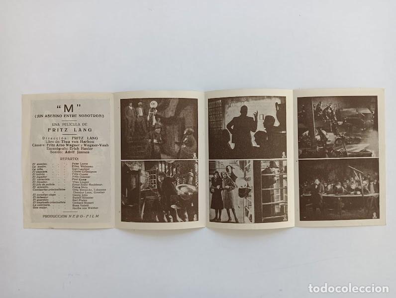 Cine: M EL VAMPIRO DE DUSSELDORF PROGRAMA DESPLEGABLE FRITZ LANG PETER LORRE - Foto 3