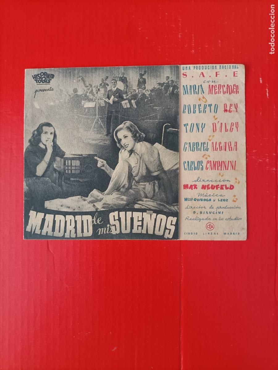 Cine: MADRID DE MIS SUE&Ntilde;OS. 1941, ES DOBLE EN PERFECTO ESTADO. MARIA MERCADER, ROBERTO REY,