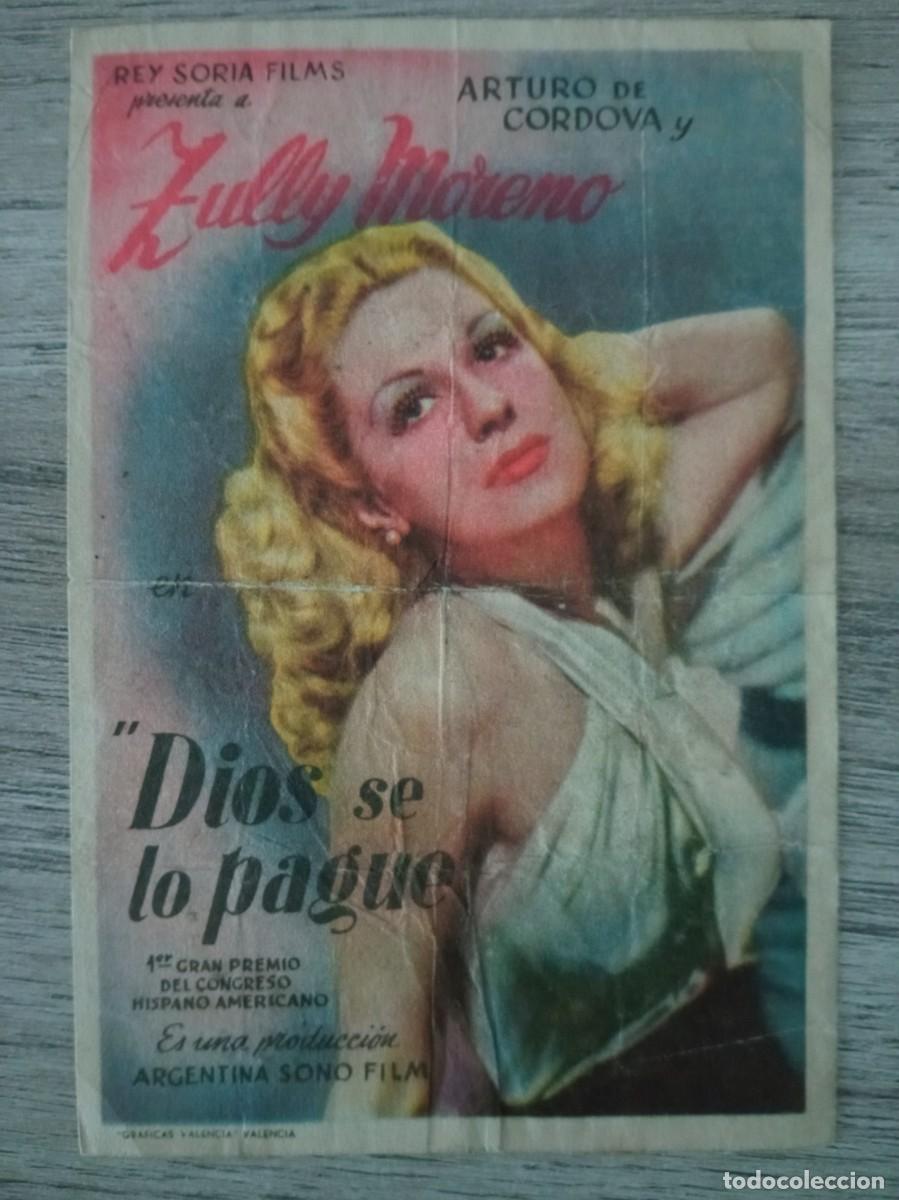 Cine: DIOS SE LO PAGUE, ZULLY MORENO, ARTURO DE CORDOVA, CINE DIANA