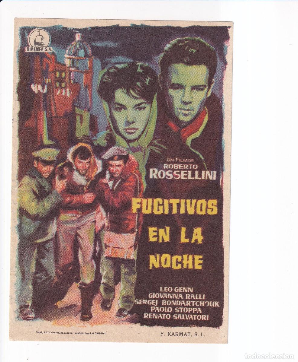 Cine: FUGITIVOS EN LA NOCHE : ROBERTO ROSSELLINI
