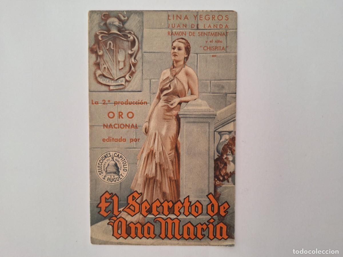 Cine: CINE FOLLETO MANO DOBLE EL SECRETO DE ANA MARIA CINE CERVANTES FMD RV 104