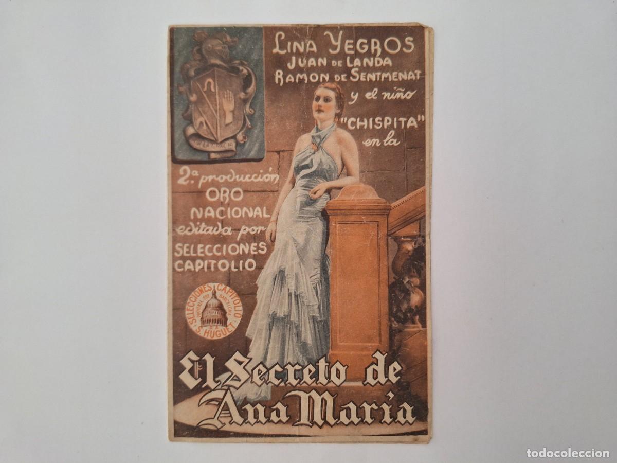 Cine: CINE FOLLETO MANO DOBLE EL SECRETO DE ANA MARIA CINE AVENIDA 1936 FMD RV 105