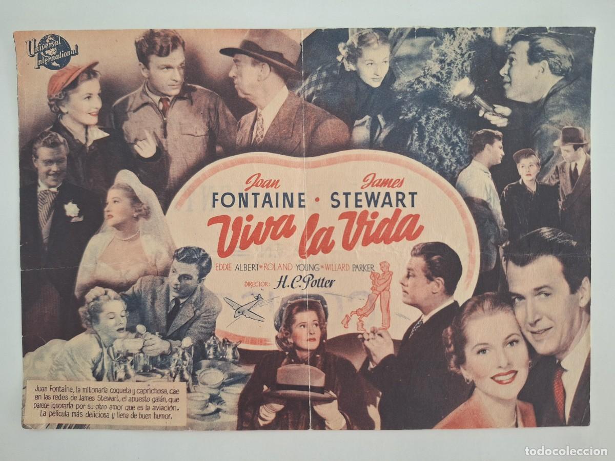 Cine: CINE FOLLETO MANO GRANDE SIMPLE VIVA LA VIDA JAMES STEWART COLISEO FMD RV 108