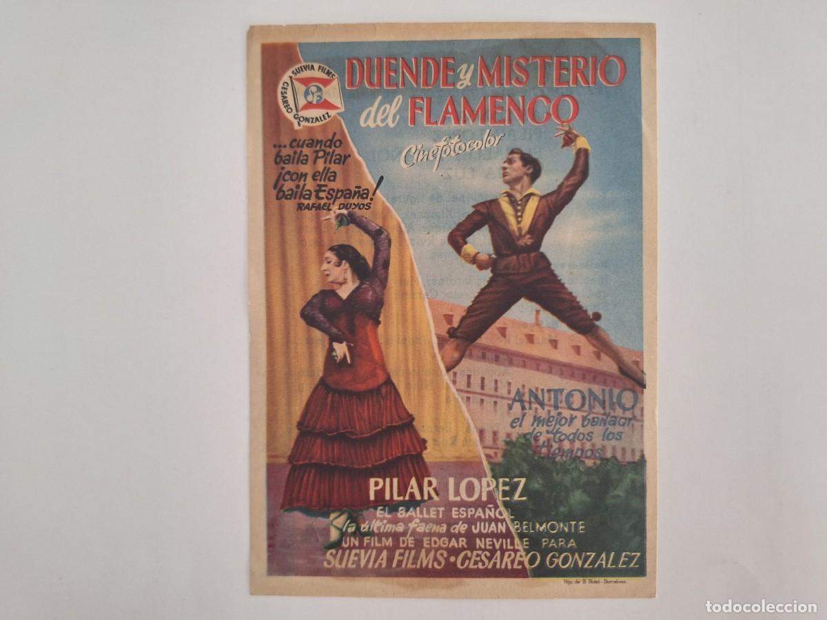 Cine: CINE FOLLETO MANO SIMPLE DUENDE Y MISTERIO DEL FLAMENCO PILAR LOPEZ ANTONIO FMD RV 116