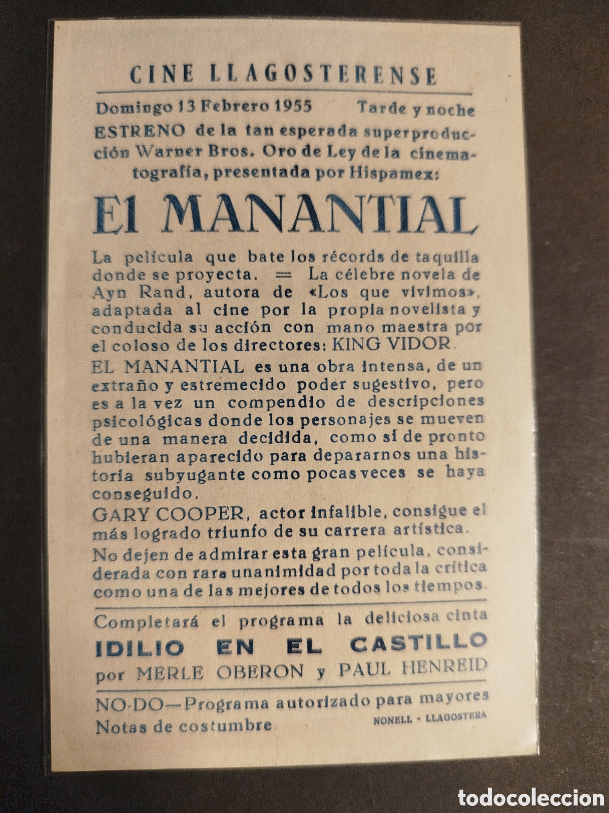 Cine: EL MANANTIAL C/PUBLICIDAD - Foto 2