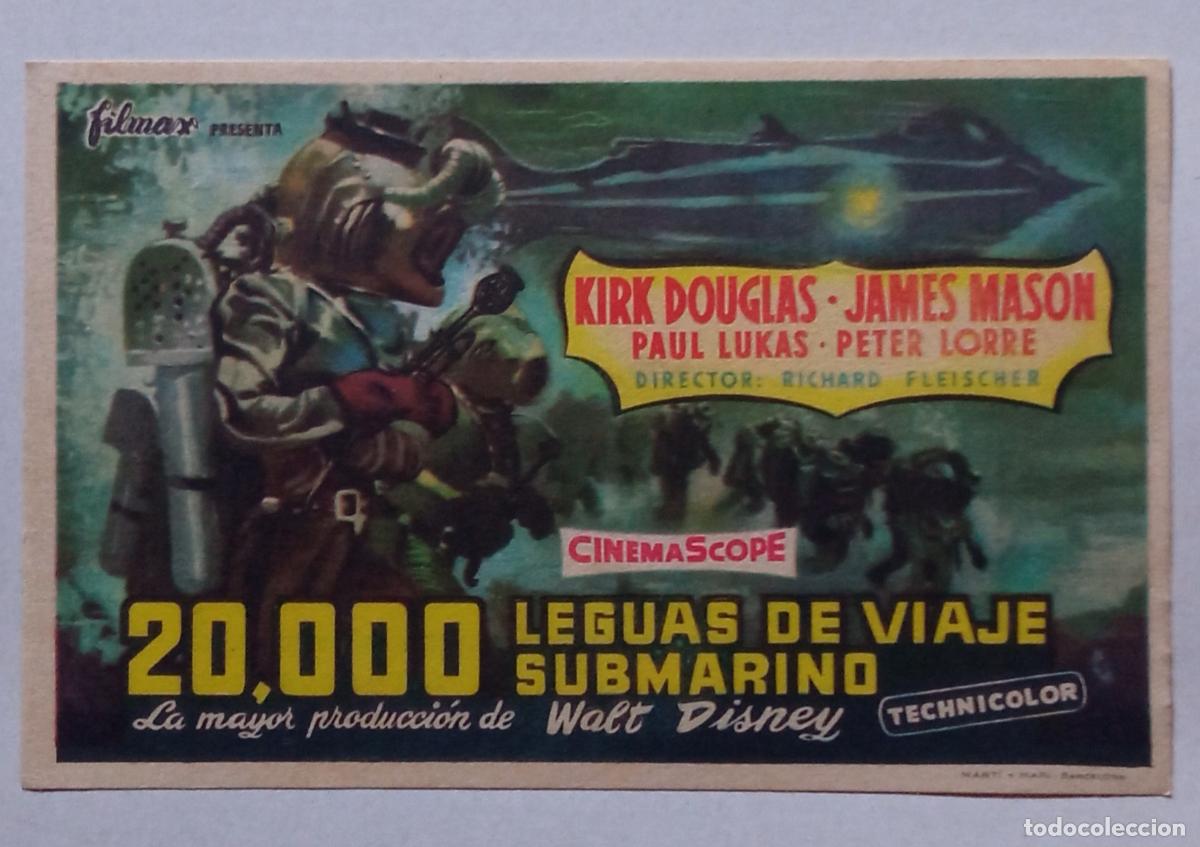 Cine: PROGRAMA DE CINE. KIRK DOUGLAS. 20.000 LEGUAS DE VIAJE SUBMARINO . CINE AVELLANEDA. LAS PALMAS