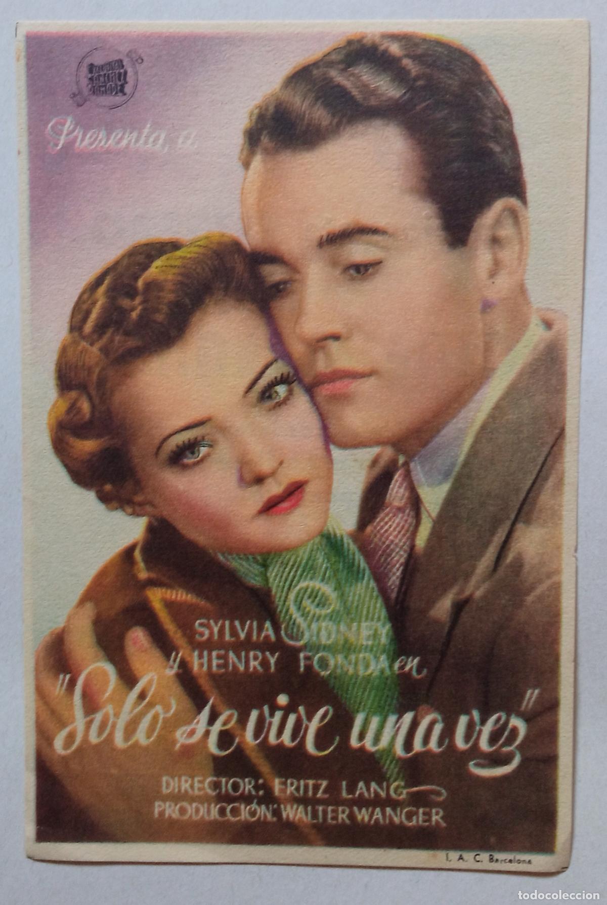 Cine: PROGRAMA DE CINE. SYLVIA SIDNEY. HENRY FONDA. S&Oacute;LO SE VIVE UNA VEZ. CINE AVENIDA. LAS PALMAS