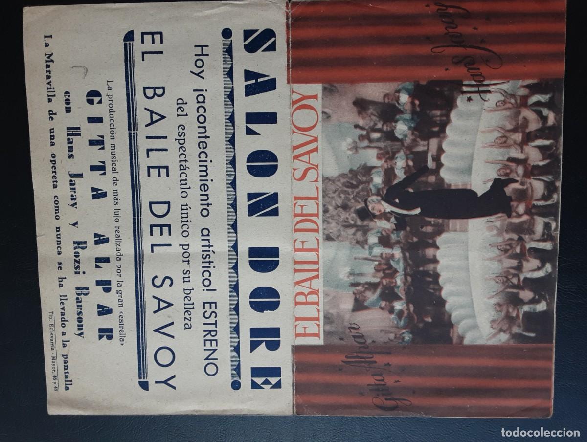 Cine: EL BAILE DEL SAVOY, GITTA ALPAR, HANS JARAY.