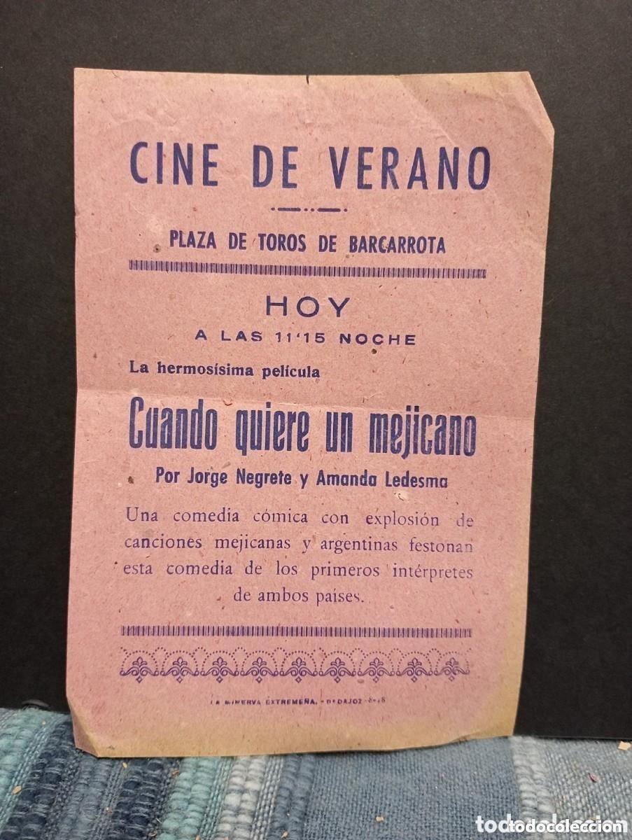 Cine: CINE DE VERANO. PLAZA DE TOROS DE BARCARROTA. CUANDO QUIERE UN MEJICANO POR JORGE NEGRETE Y AMANDA..
