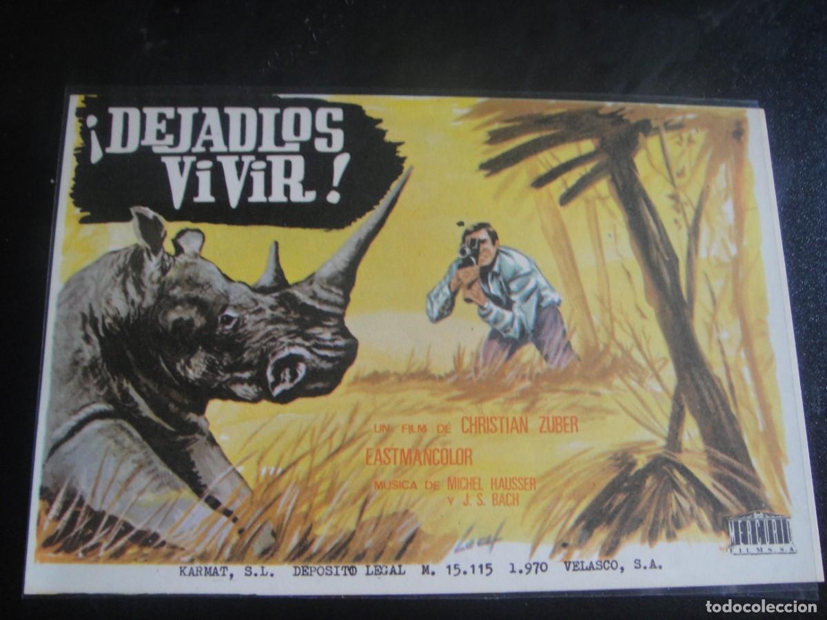 Cine: dejadlos vivir - folleto de mano , sin publicidad