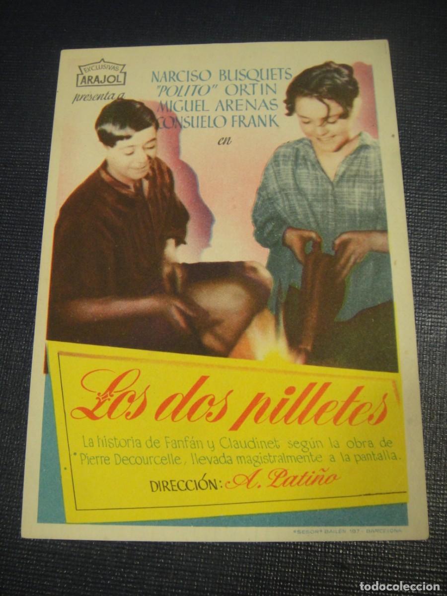 Cine: los dos pilletes - folleto de mano , sin publicidad