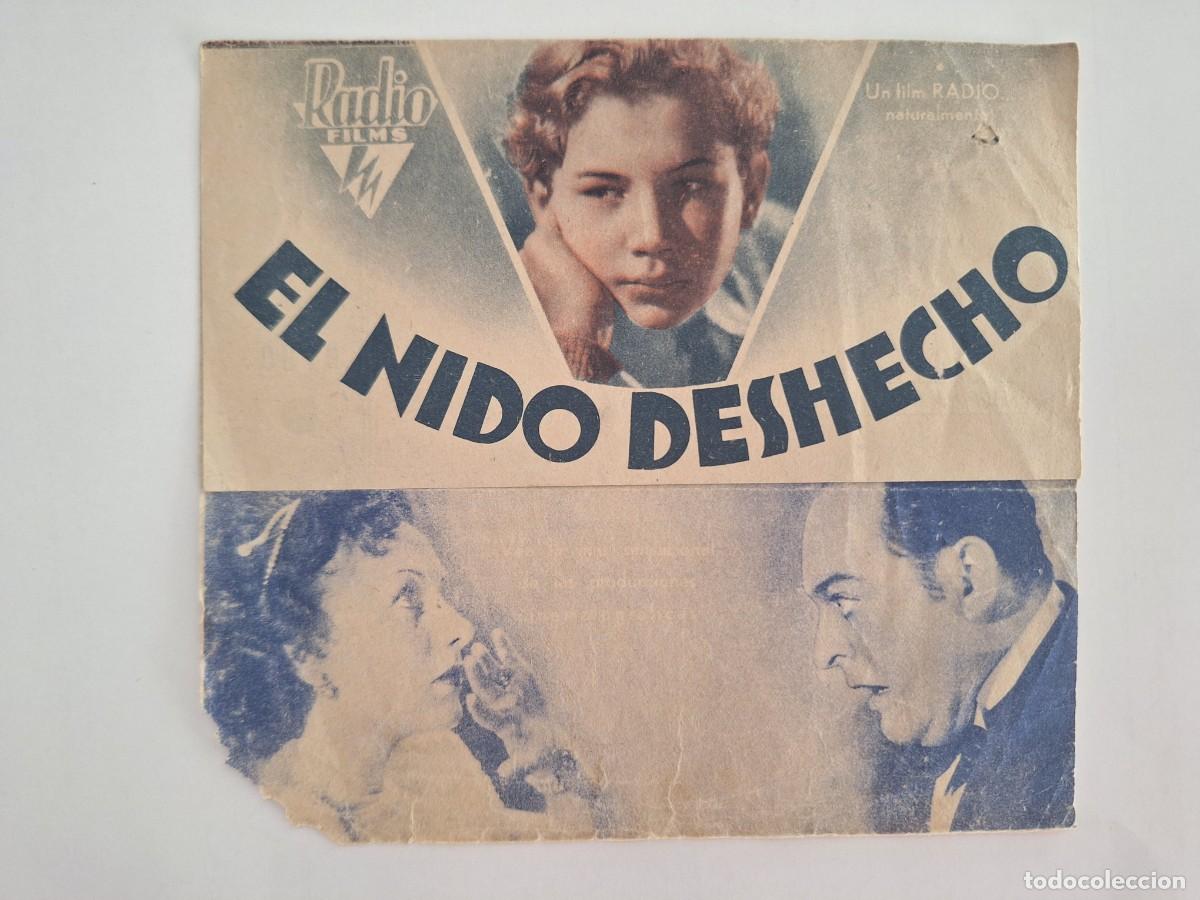 Cine: CINE FOLLETO MANO DOBLE EL NIDO DESHECHO GRAN TEATRO 1936 FMD RV 124