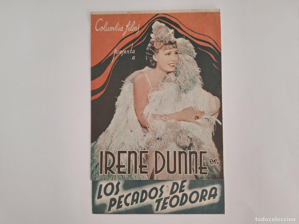 Cine: CINE FOLLETO MANO DOBLE LOS PECADOS DE TEODORA CINE ECHEGARAY MALAGA 1940 FMD RV 125
