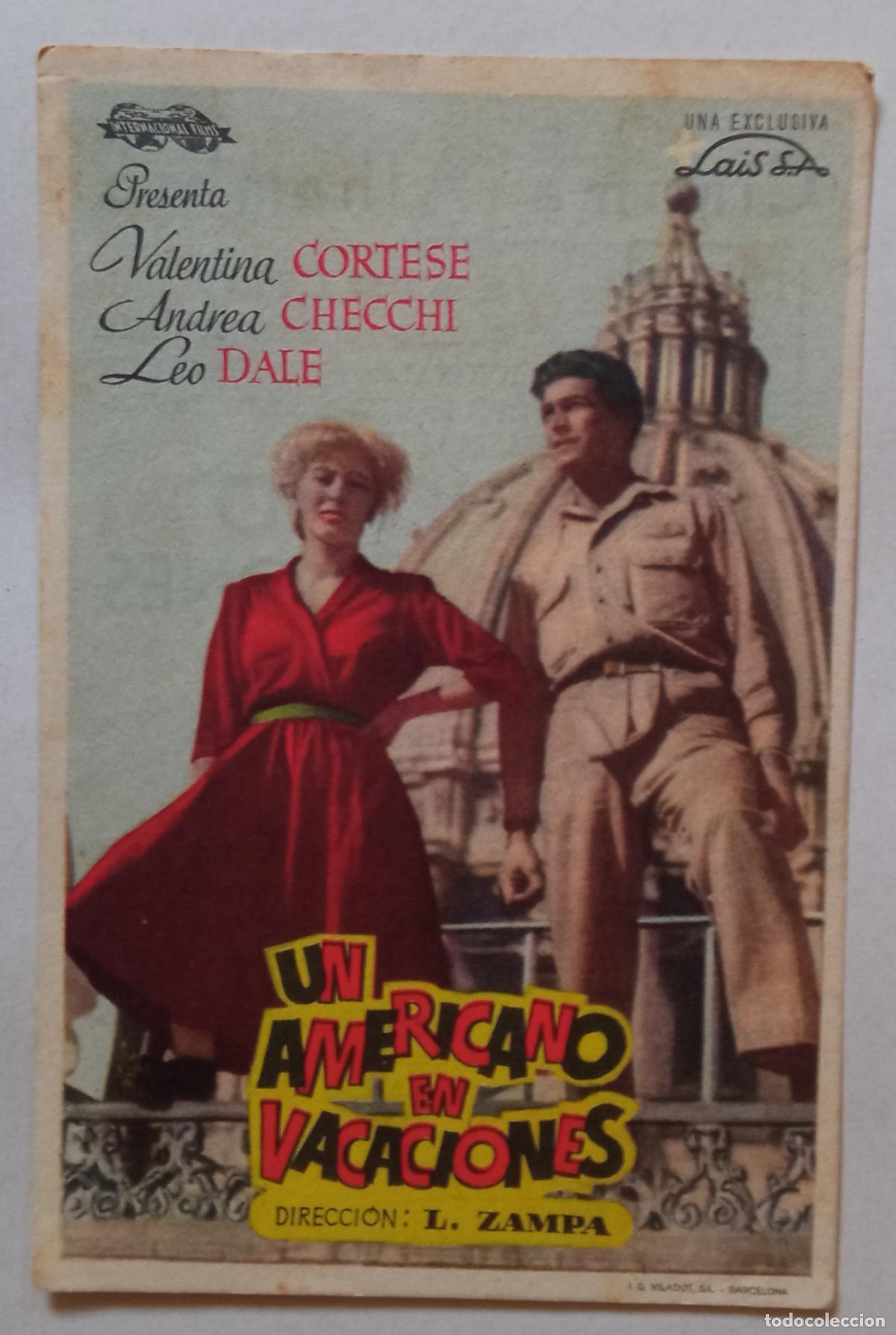 Cine: PROGRAMA DE CINE. VALENTINA CORTESE. UN AMERICANO EN VACACIONES. CINEMA ALHAMBRA