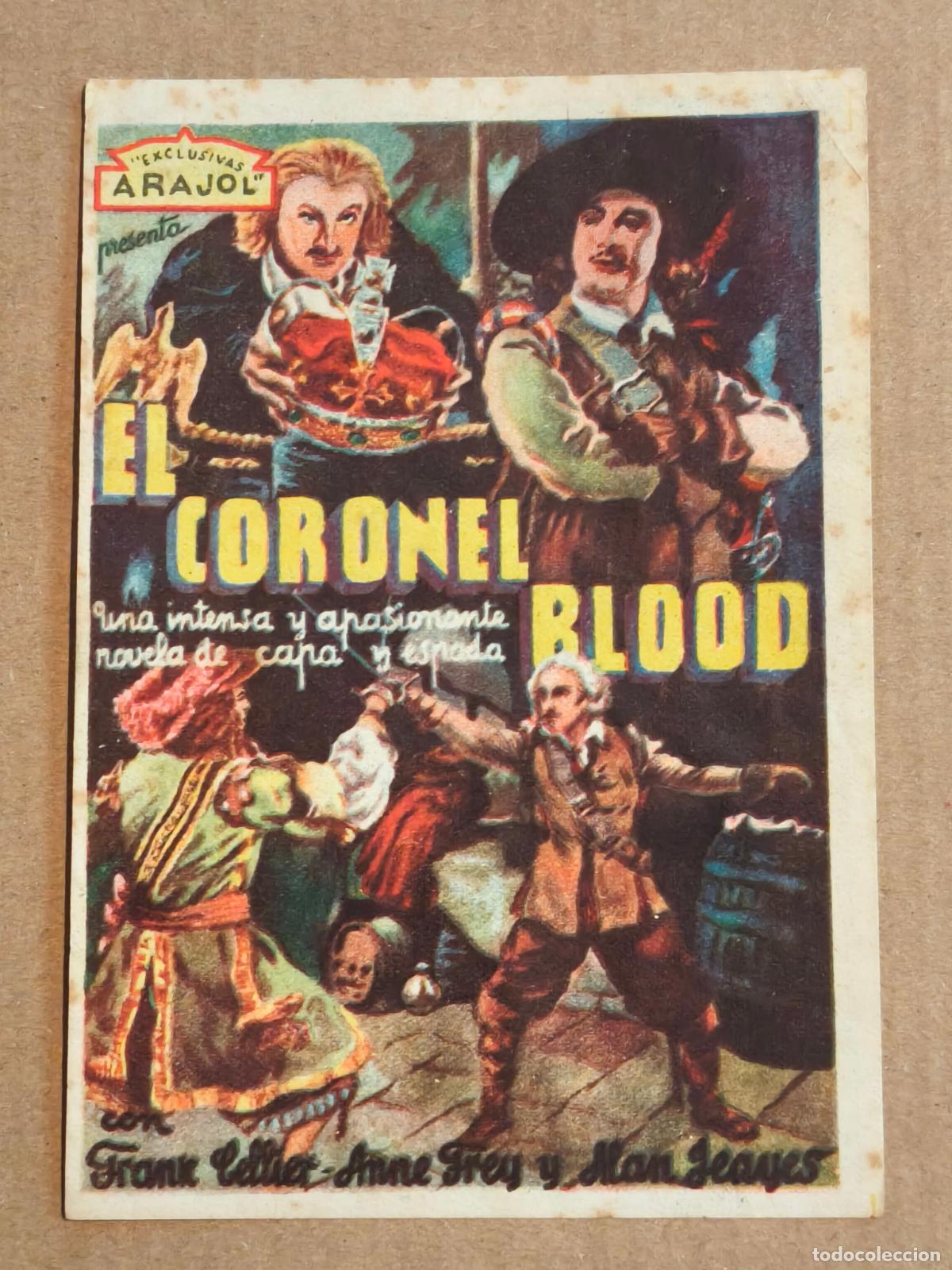 Folhetos de m&atilde;o de filmes antigos de cinema: EL CORONEL BLOOD EXCLUSIVAS ARAJOL PROGRAMA DE CINE