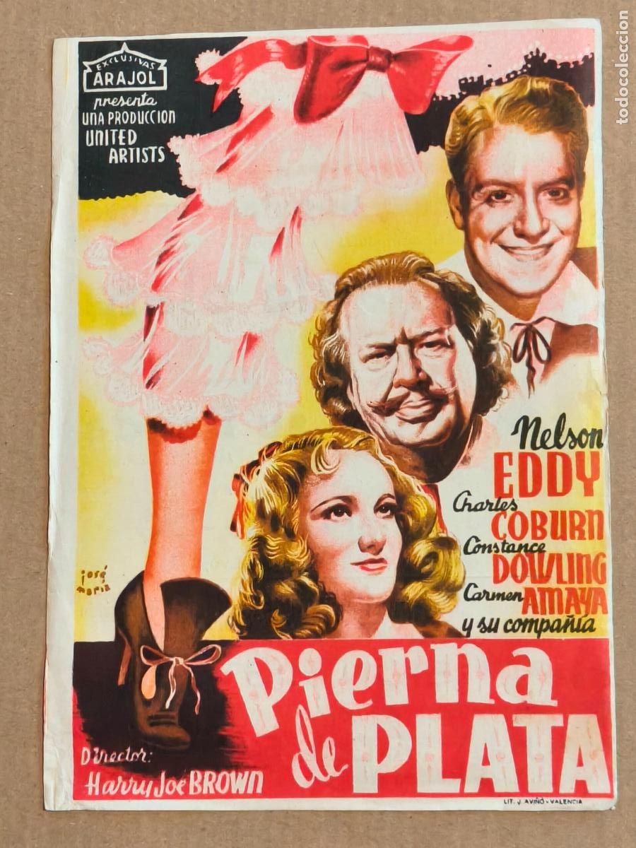Cine: PIERNA DE PLATA EXCLUSIVAS ARAJOL PROGRAMA DE CINE 1948