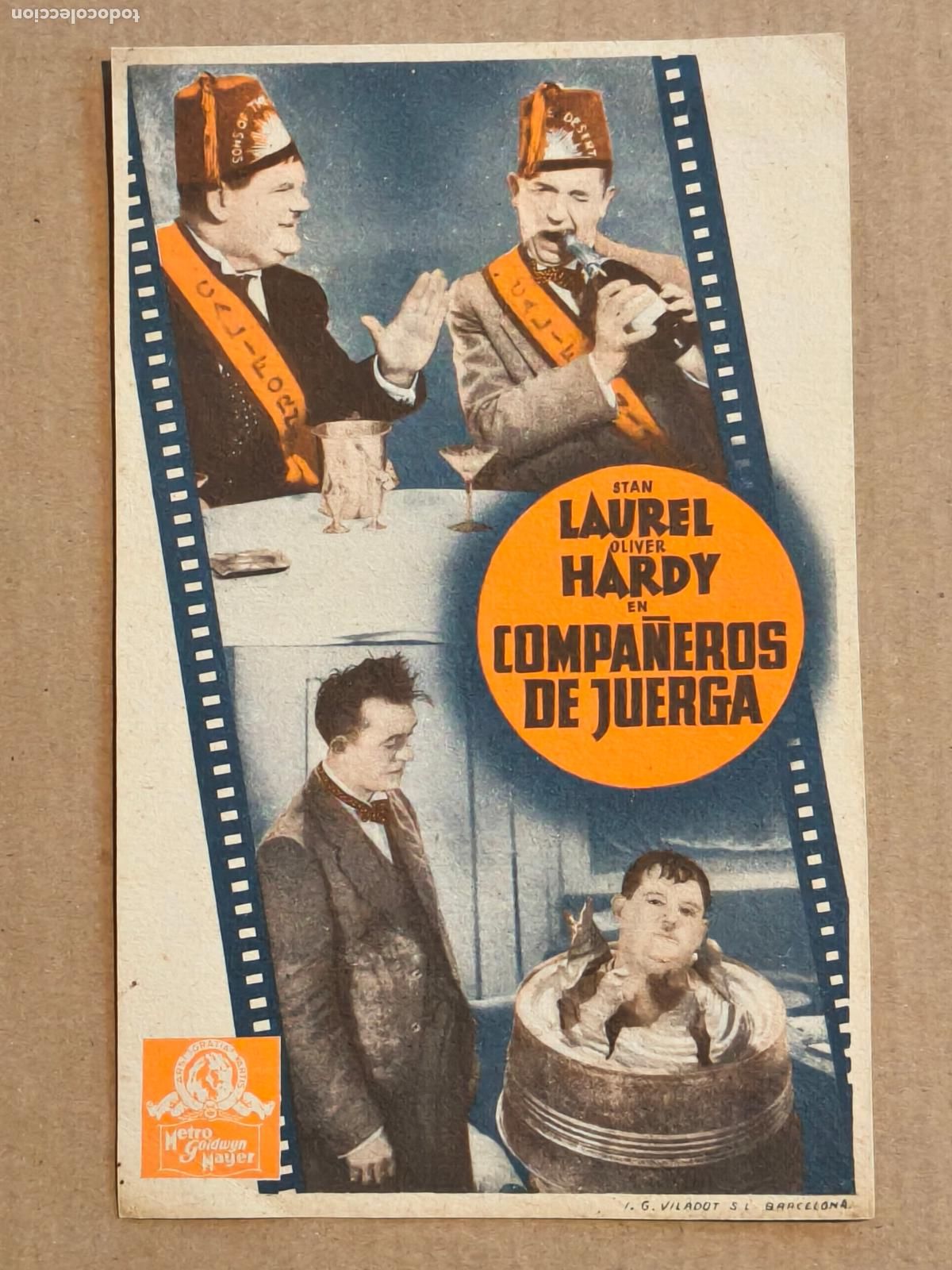 Cine: LAUREL Y HARDY COMPA&Ntilde;EROS DE JUERGA PROGRAMA DE CINE 1936