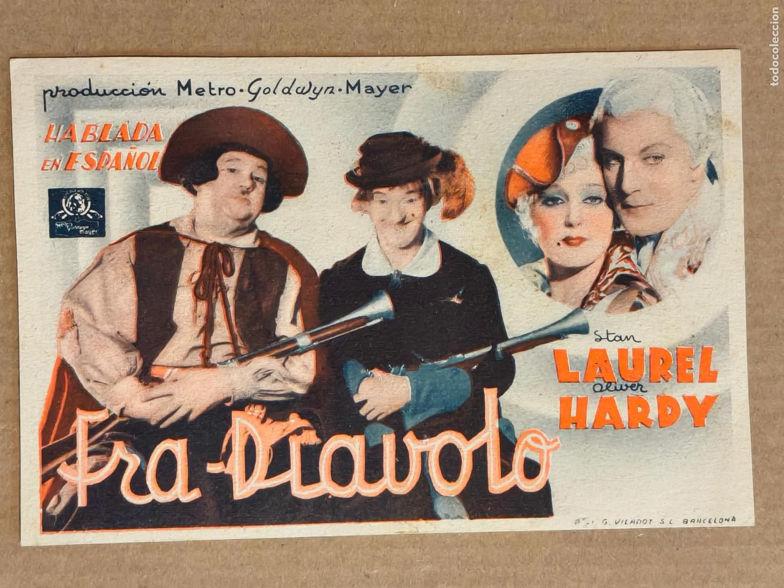 Cine: LAUREL Y HARDY FRA DIAVOLO PROGRAMA DE CINE 1936