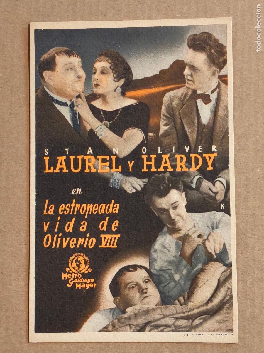 Cine: LAUREL Y HARDY LA ESTROPEADA VIDA DE OLIVERIO VIII PROGRAMA DE CINE 1933