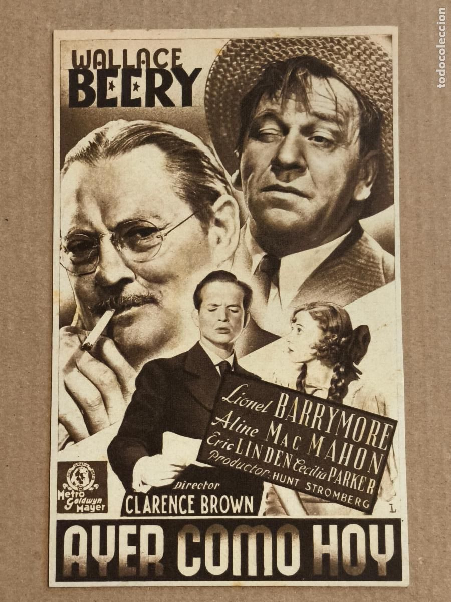 Folhetos de m&atilde;o de filmes antigos de cinema: AYER COMO HOY PROGRAMA DE CINE 1942