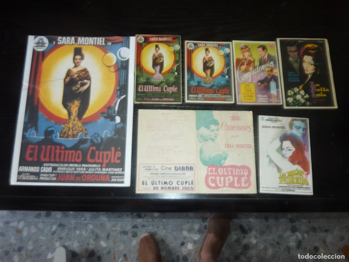 Folhetos de m&atilde;o de filmes antigos de cinema: 22 Folletos de cine DIFERENTES DE SARA MONTIEL con publicidad