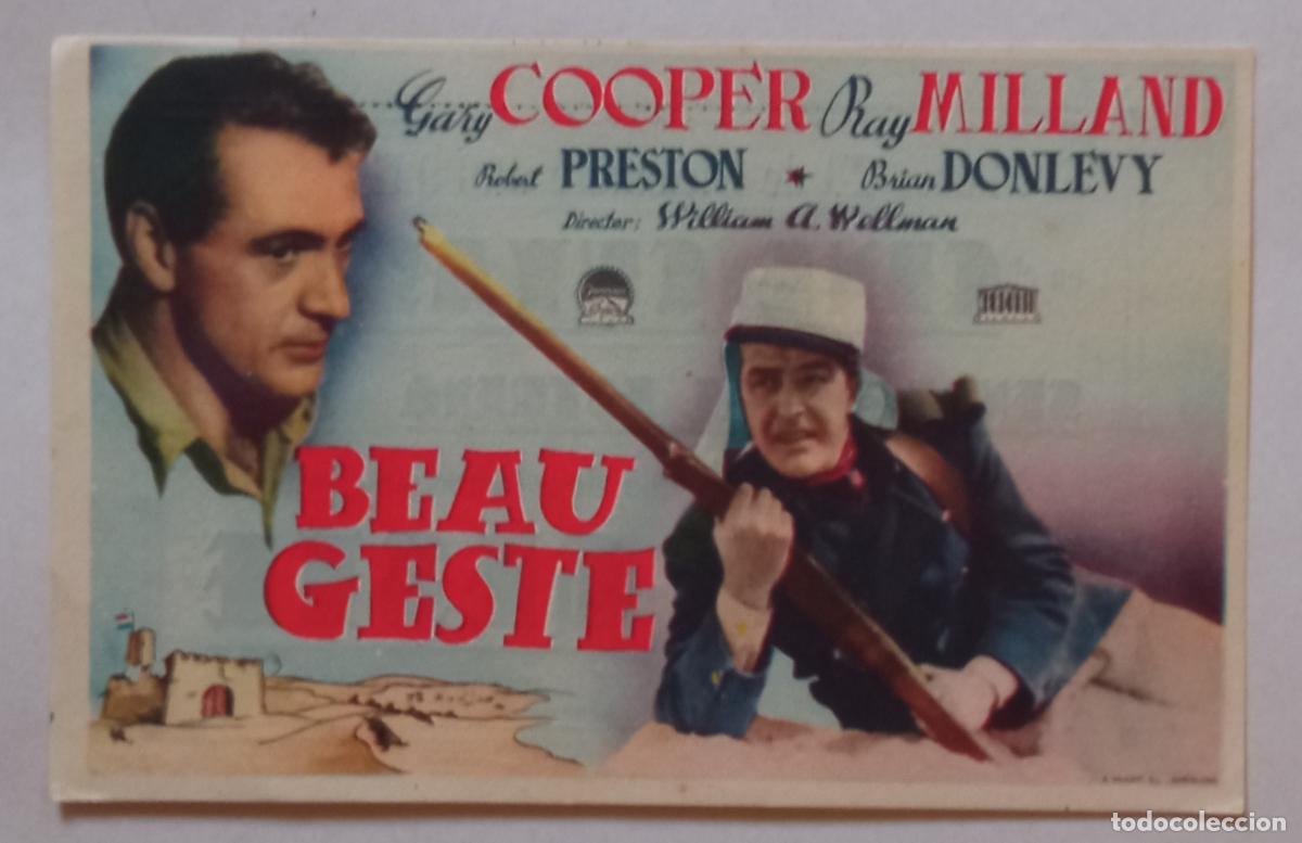 Cine: PROGRAMA DE CINE. GARY COOPER. RAY MILLAND. BEAU GESTE. CINE CUY&Aacute;S. LAS PALMAS