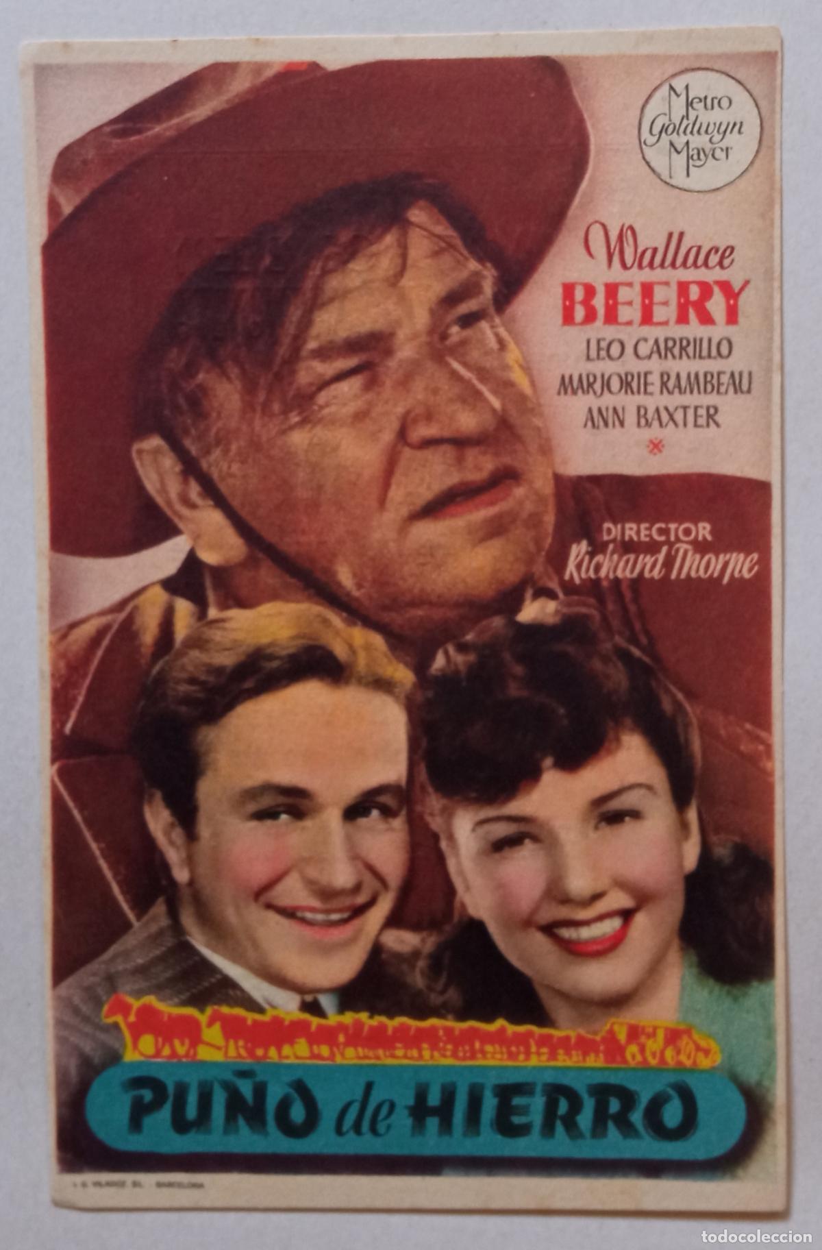 Cine: PROGRAMA DE CINE. WALLACE BEERY. PU&Ntilde;O DE HIERRO. CINE CUY&Aacute;S. LAS PALMAS