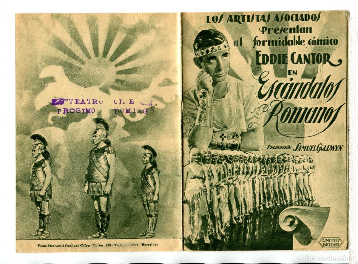 Kino: ESC&Aacute;NDALOS ROMANOS, con Eddie Cantor.