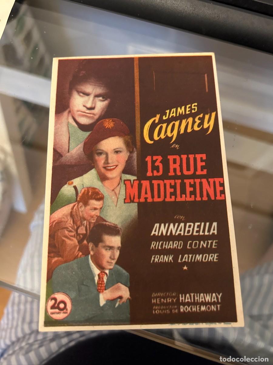 Cine: 13 RUE MADELEINE CINE REX CASTELLON BUEN ESTADO CON PUBLICIDAD 94