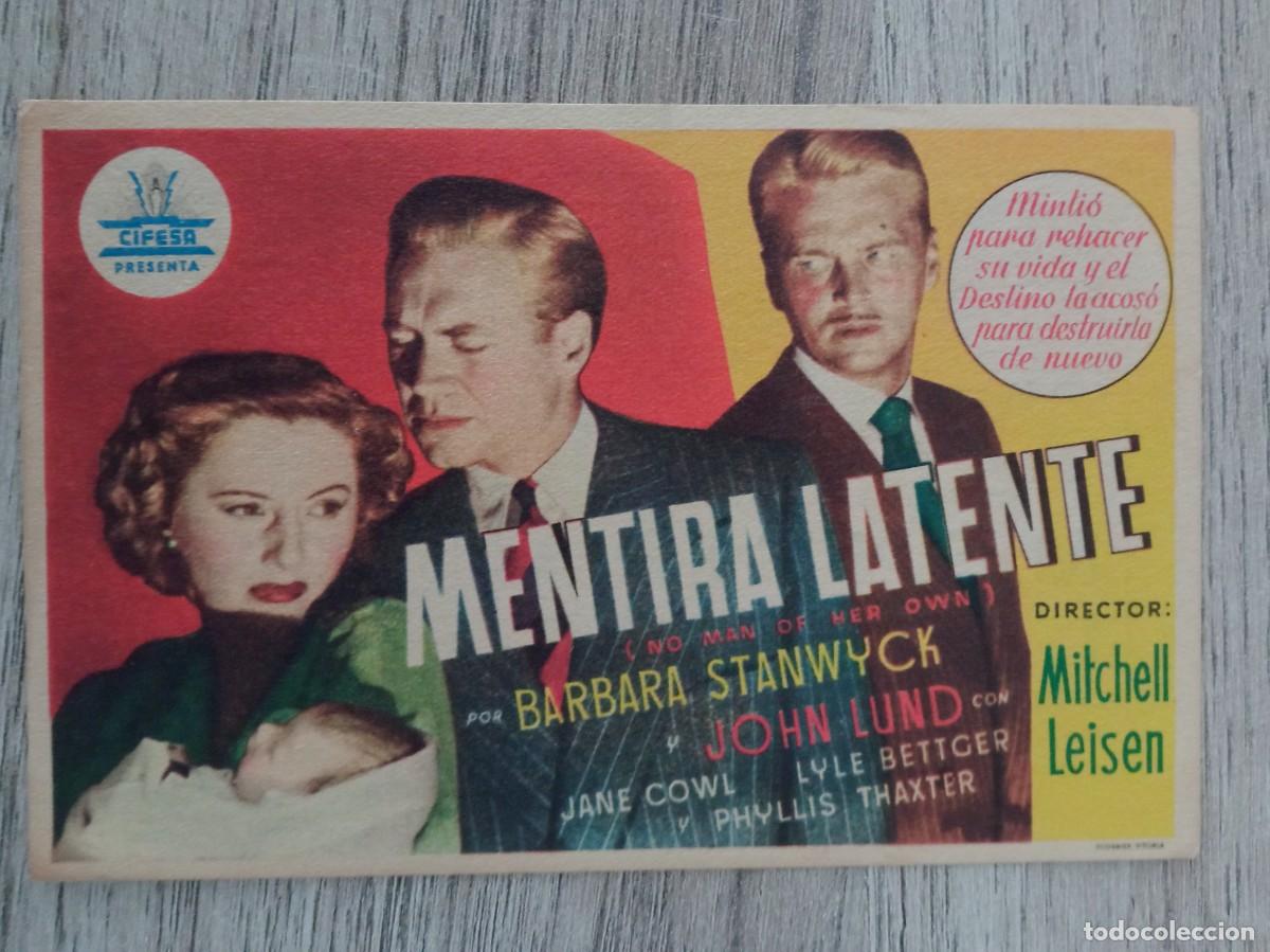 Cine: MENTIRA LATENTE, BARBARA STANWYCK, CINE REX, CARTAGENA, 1951