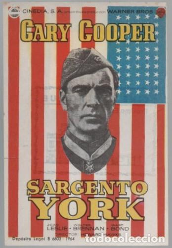 Cine: PROGRAMA DE CINE: SARGENTO YORK PC-11644 - Foto 1