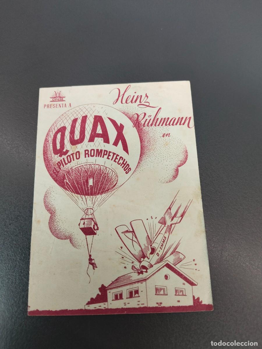 Kino: Programa d&iacute;ptico Quax, el piloto rompe techos. Cine Rialto Don Benito 1945.
