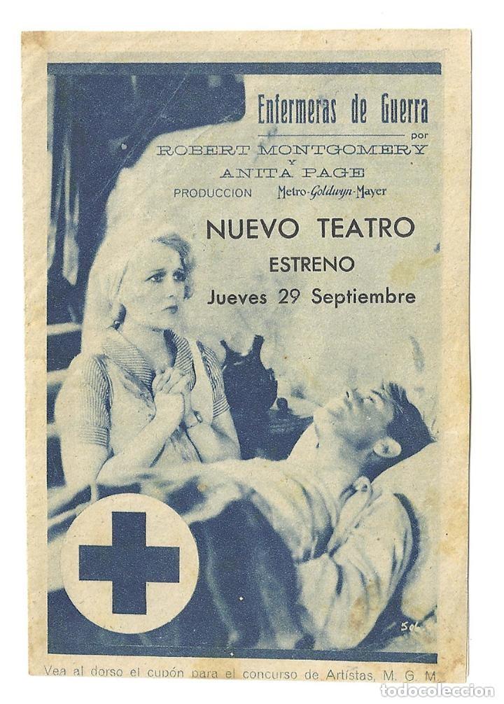  Foglietti di film di film antichi di cinema: ENFERMERAS DE GUERRA PROGRAMA DOBLE MGM ROBERT MONTGOMERY ANITA PAGE