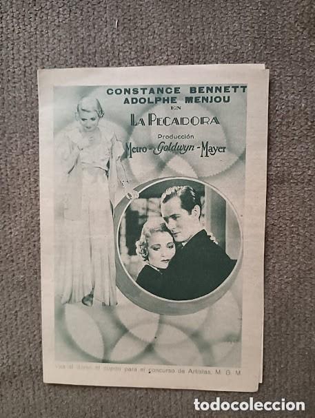 Cine: LA PECADORA PROGRAMA DOBLE VERDE CONCURSO MGM CLARK GABLE CONSTANCE BENNETT verde - Foto 1