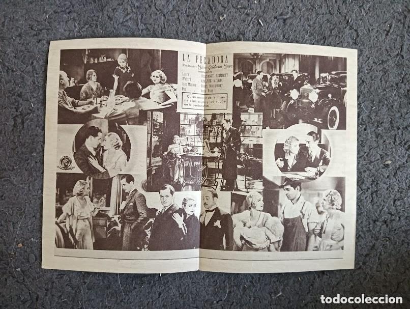 Cine: LA PECADORA PROGRAMA DOBLE VERDE CONCURSO MGM CLARK GABLE CONSTANCE BENNETT verde - Foto 2