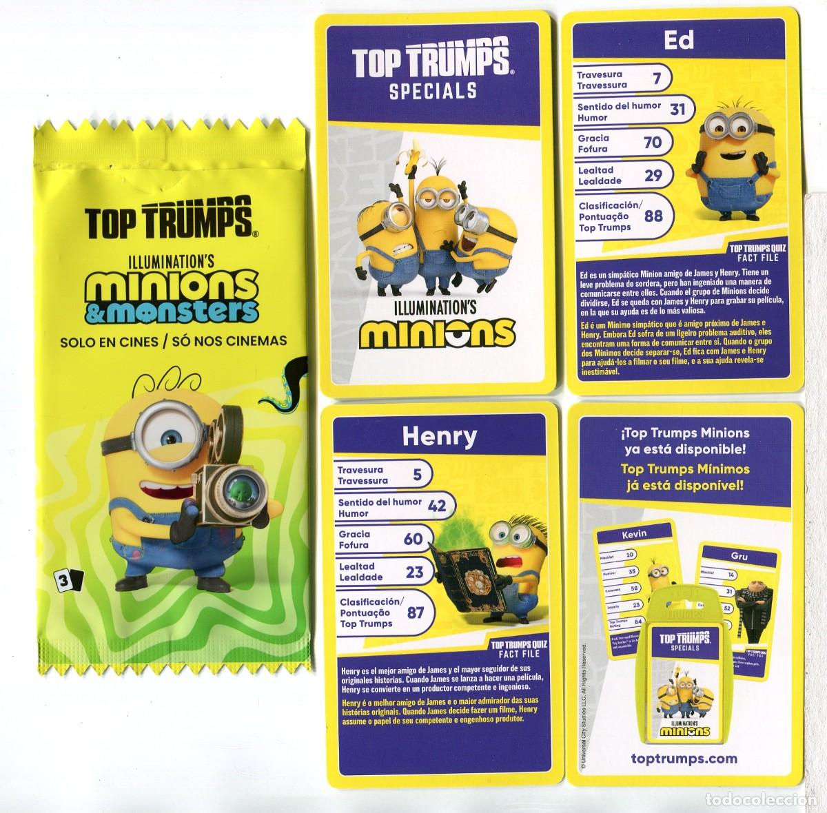 Cine: MINIONS & MONSTERS. SOBRE Y 4 CARTAS.