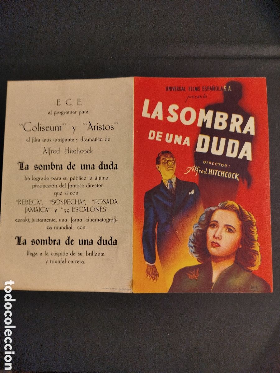 Cine: LA SOMBRA DE UNA DUDA C/PUBLICIDAD